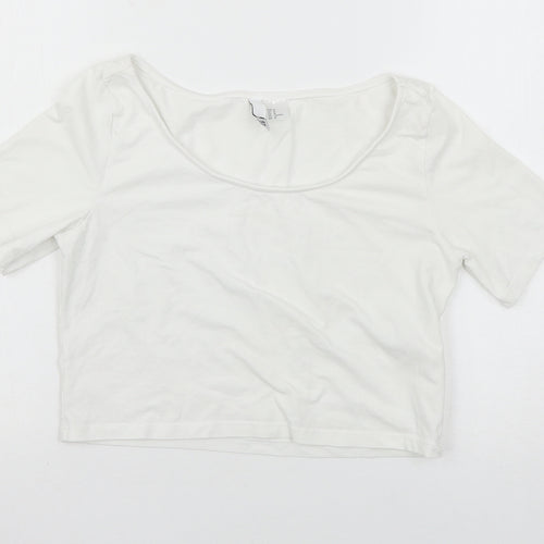 H&M Womens White   Basic T-Shirt Size M