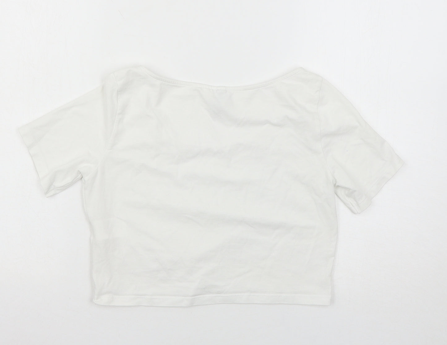 H&M Womens White   Basic T-Shirt Size M