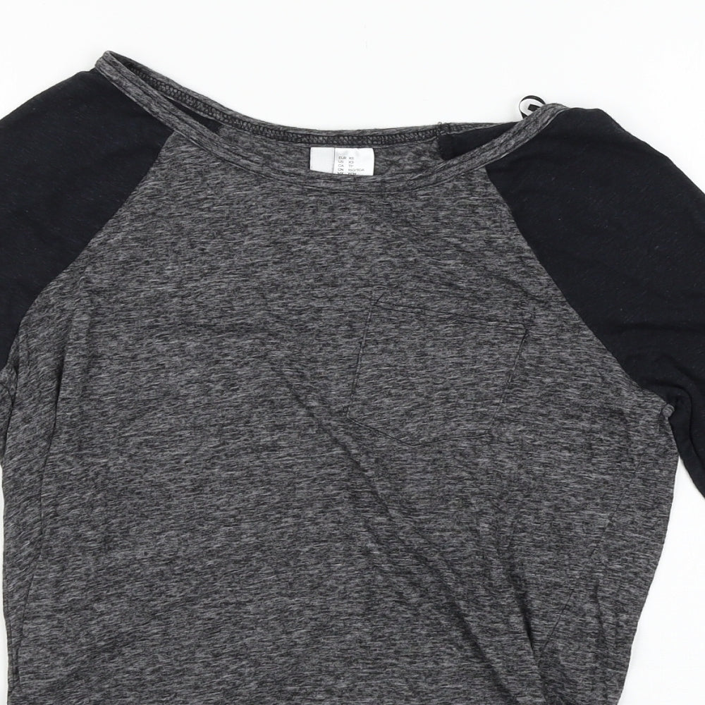 H&M Womens Green   Basic T-Shirt Size XS