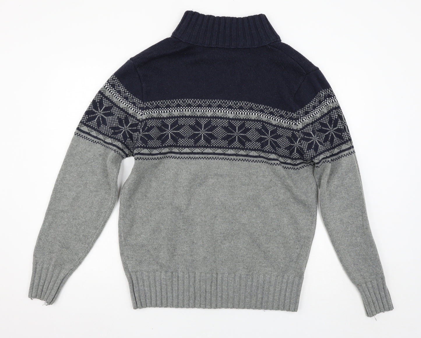 NEXT Mens Grey Argyle/Diamond  Pullover Jumper Size M