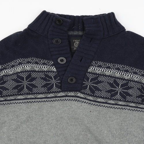 NEXT Mens Grey Argyle/Diamond  Pullover Jumper Size M