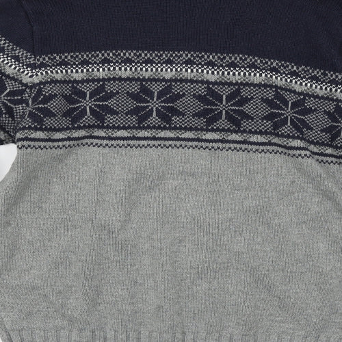 NEXT Mens Grey Argyle/Diamond  Pullover Jumper Size M
