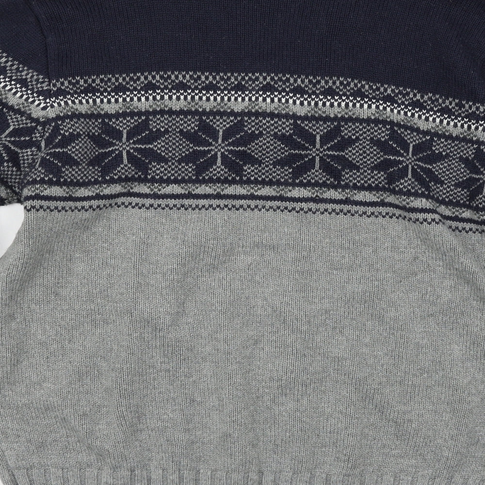 NEXT Mens Grey Argyle/Diamond  Pullover Jumper Size M