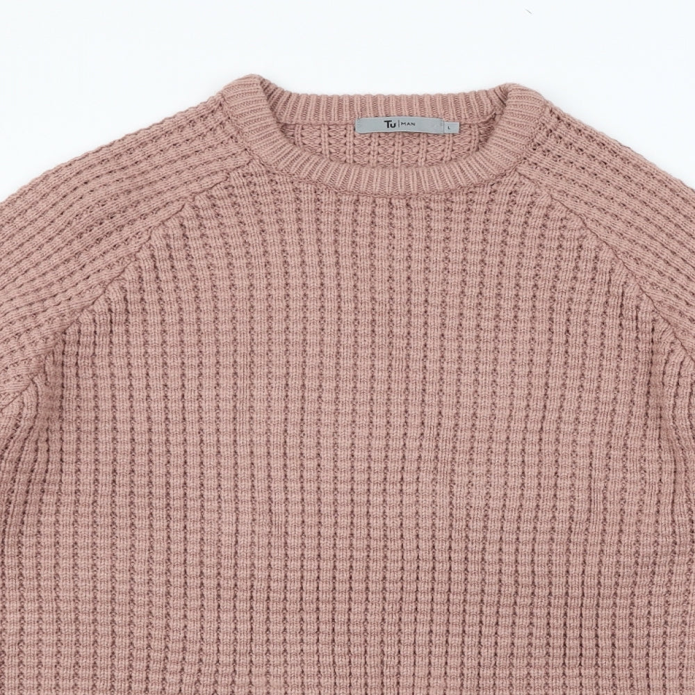 TU Mens Pink   Pullover Jumper Size L