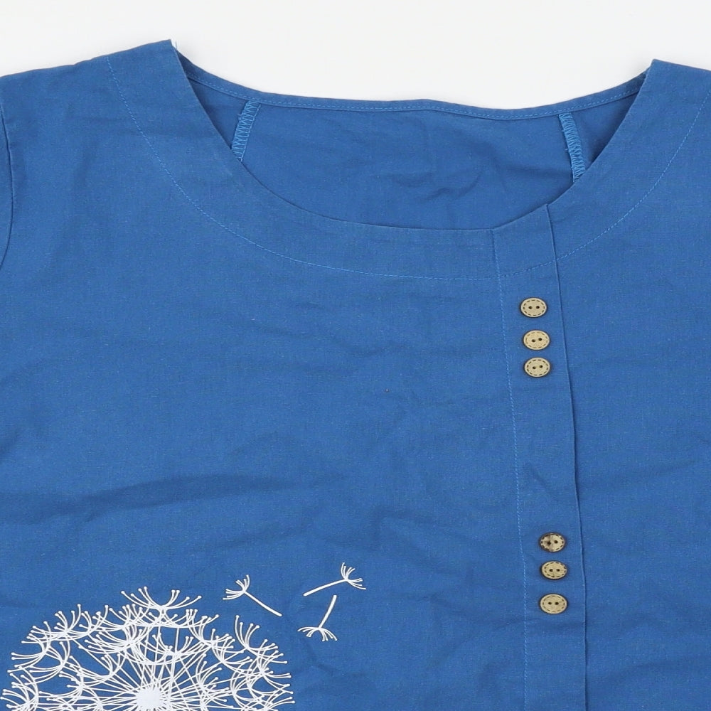 Preworn Womens Blue   Basic T-Shirt Size XL