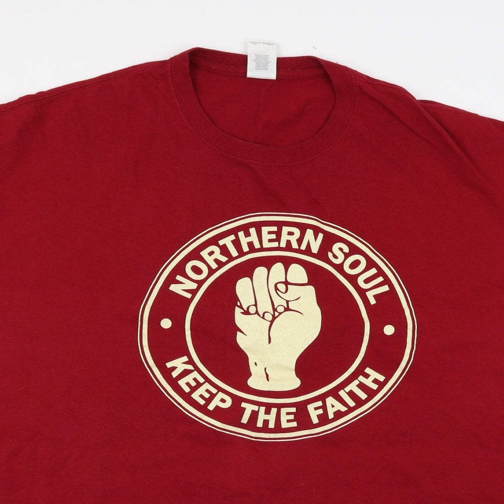 Gildan Mens Red    T-Shirt Size 2XL