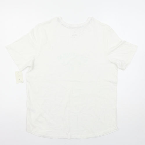 Time To Dream Womens White Solid  Top Pyjama Top Size 14