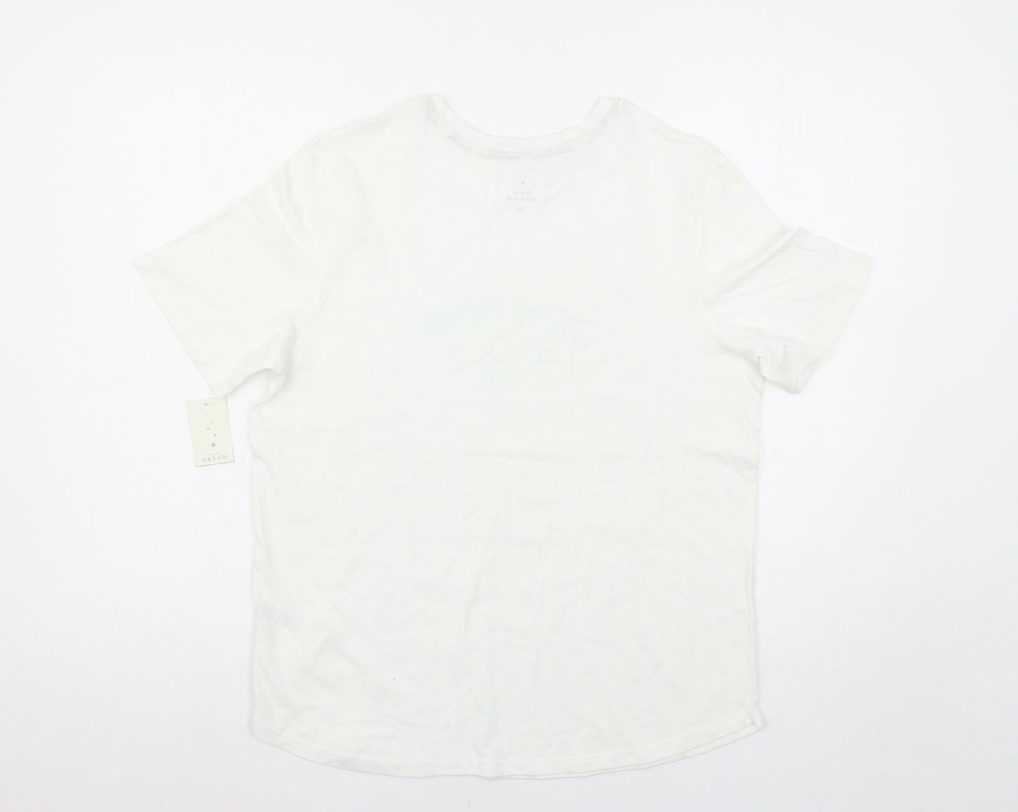 Time To Dream Womens White Solid  Top Pyjama Top Size 14