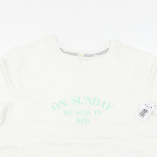 Time To Dream Womens White Solid  Top Pyjama Top Size 14