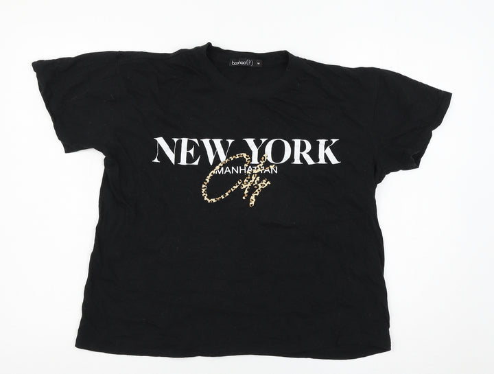 Boohoo Womens Black Basic T-Shirt Size M