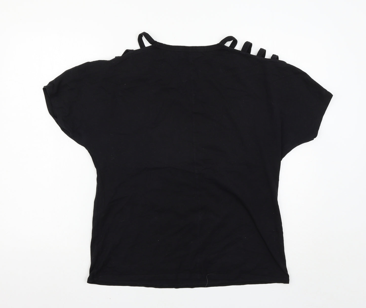 Papaya Womens Black   Basic T-Shirt Size 14