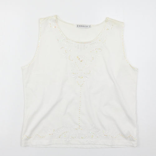 Emreco Womens White   Basic Tank Size 16