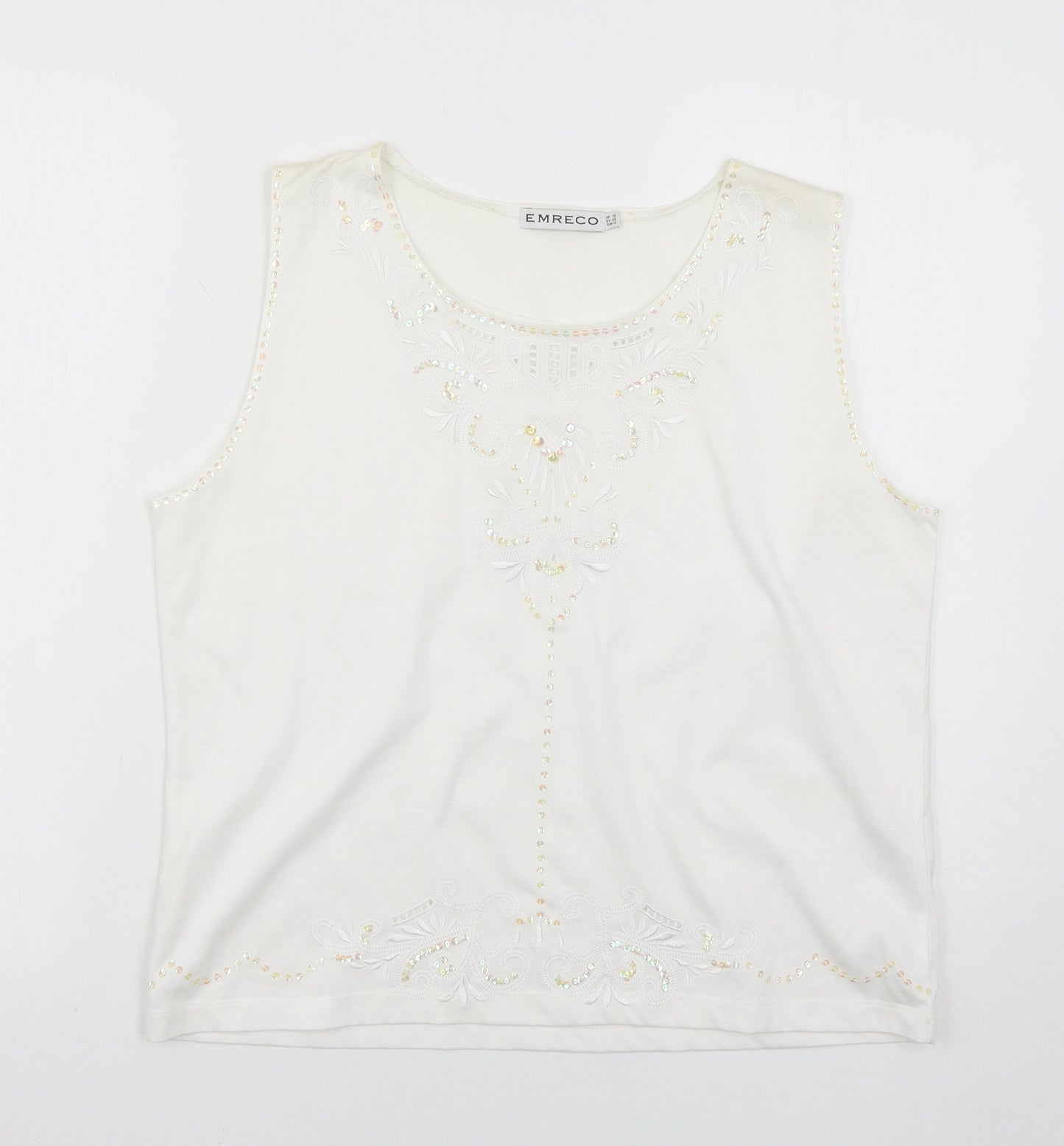 Emreco Womens White   Basic Tank Size 16