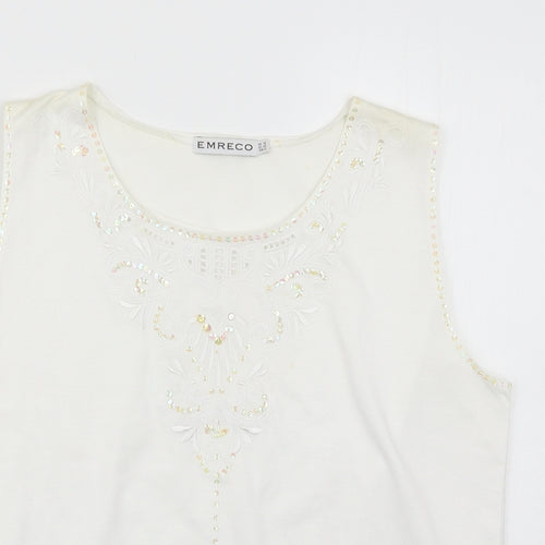 Emreco Womens White   Basic Tank Size 16