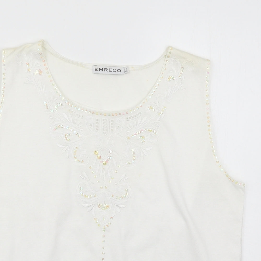 Emreco Womens White   Basic Tank Size 16