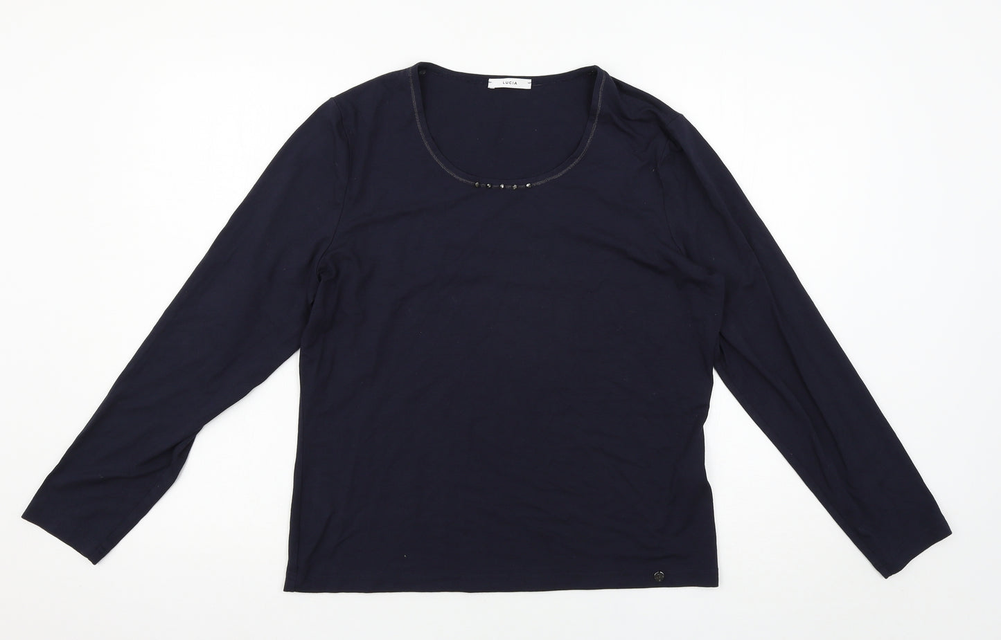 LUCIA Womens Blue   Basic T-Shirt Size 14