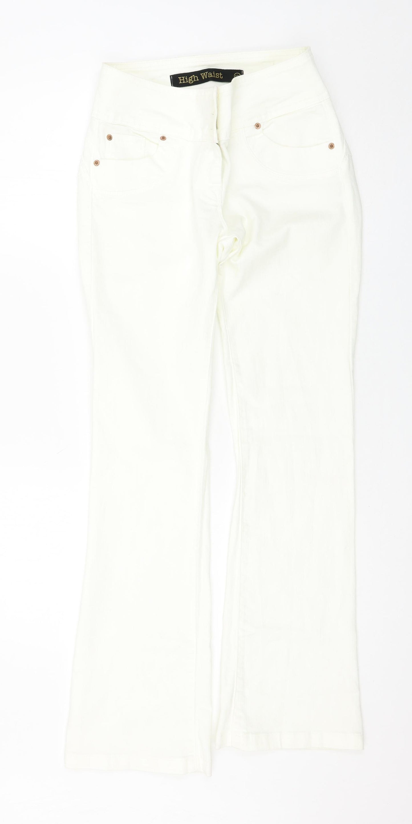 NEXT Womens White   Bootcut Jeans Size 12 L32 in