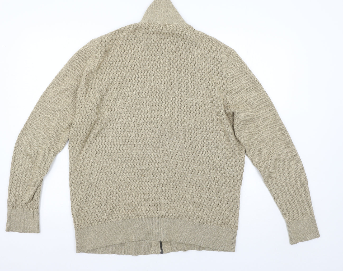 George Mens Beige   Full Zip Jumper Size L