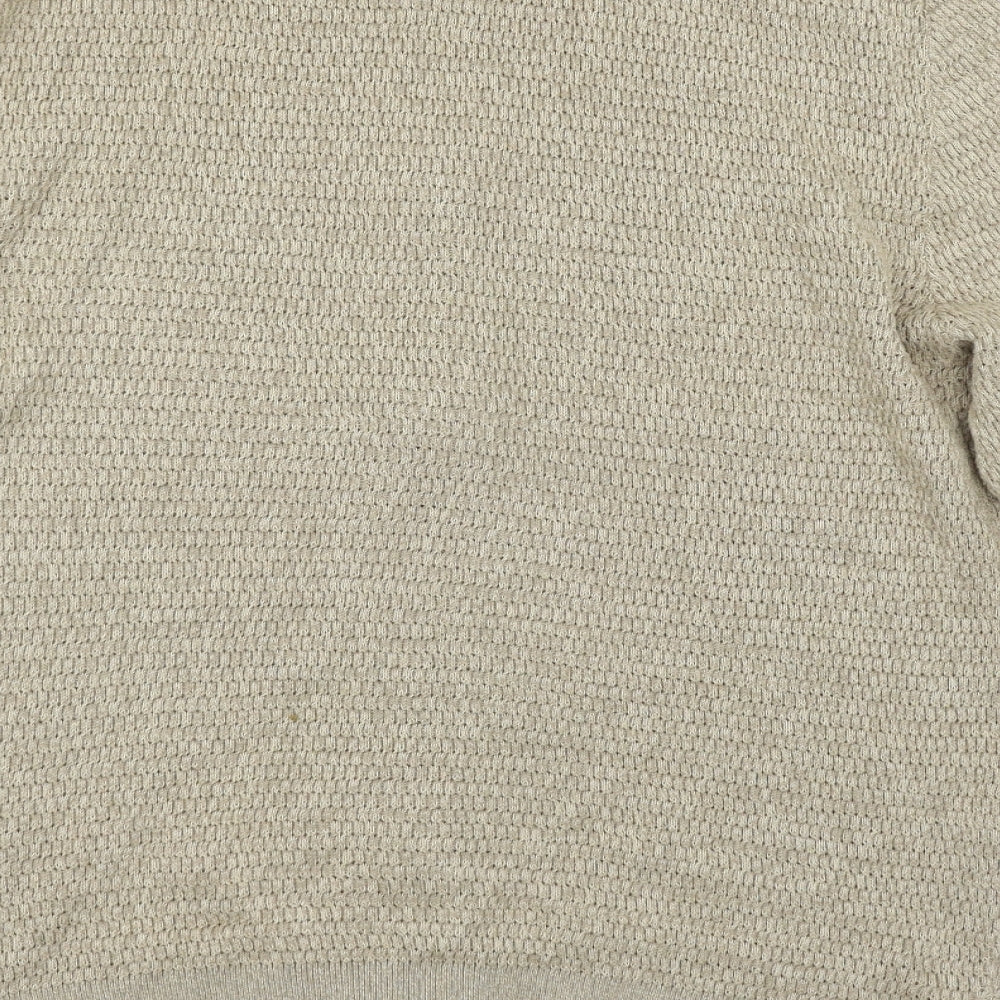 George Mens Beige   Full Zip Jumper Size L