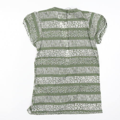 store twenty one Womens Green Striped  Cardigan Jumper Size 10