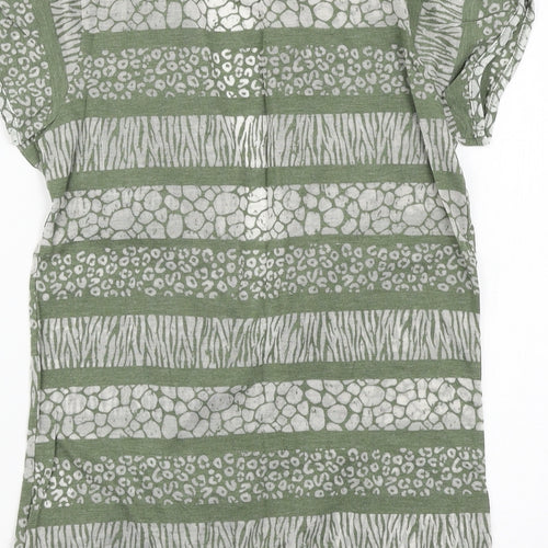 store twenty one Womens Green Striped  Cardigan Jumper Size 10