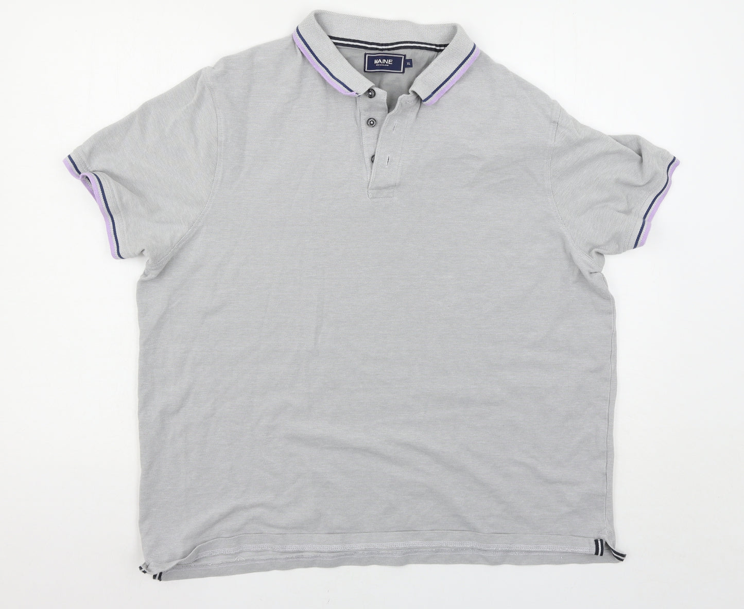 Maine New England Mens Grey    Polo Size XL
