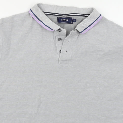 Maine New England Mens Grey    Polo Size XL