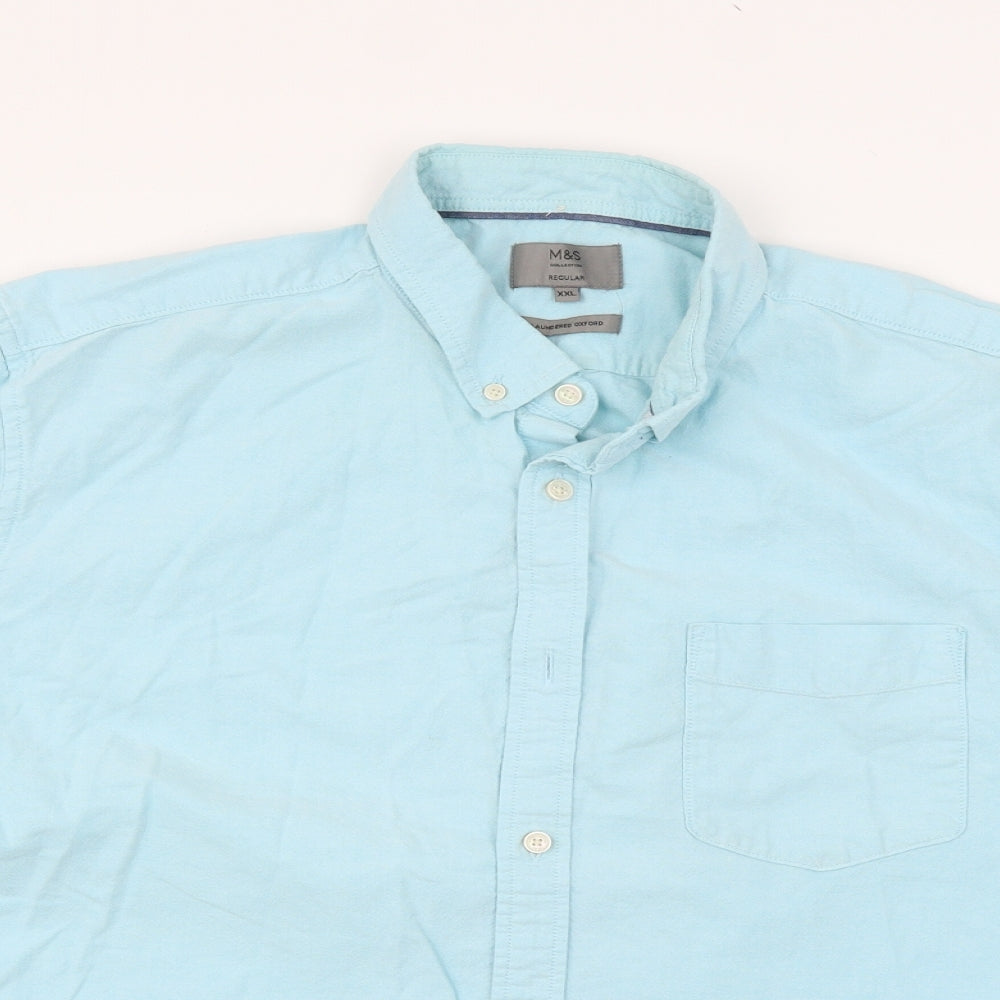 Marks and Spencer Mens Blue    Button-Up Size 2XL