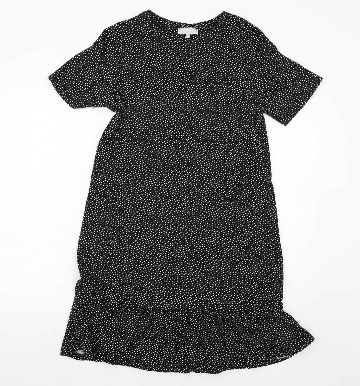Red Herring Womens Black Polka Dot  T-Shirt Dress  Size 14