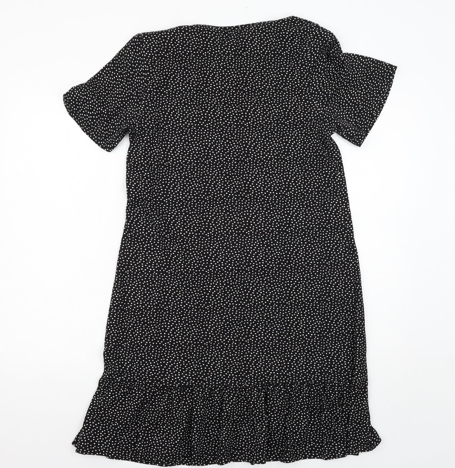 Red Herring Womens Black Polka Dot  T-Shirt Dress  Size 14