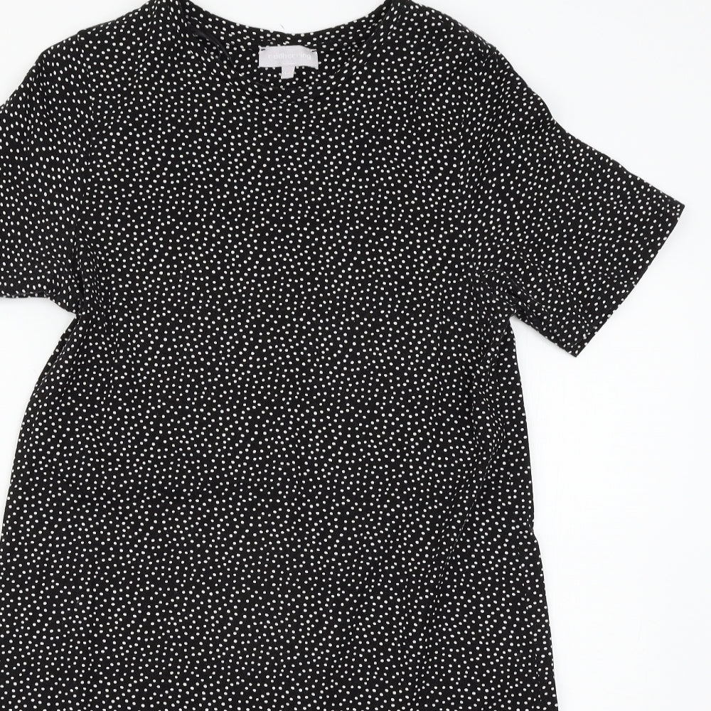 Red Herring Womens Black Polka Dot  T-Shirt Dress  Size 14