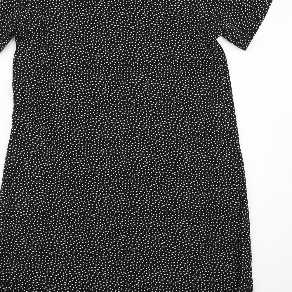 Red Herring Womens Black Polka Dot  T-Shirt Dress  Size 14