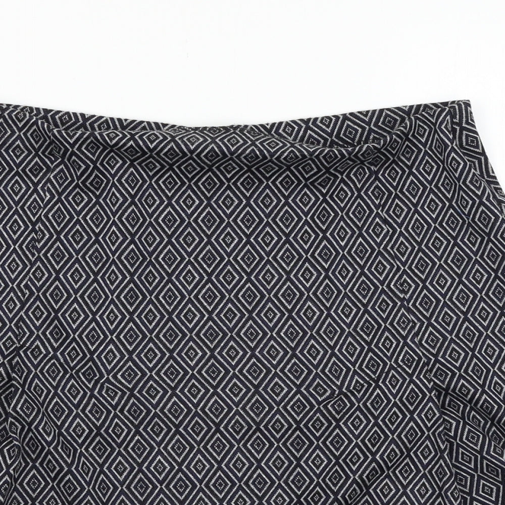 George Womens Black Argyle/Diamond  Mini Skirt Size 12