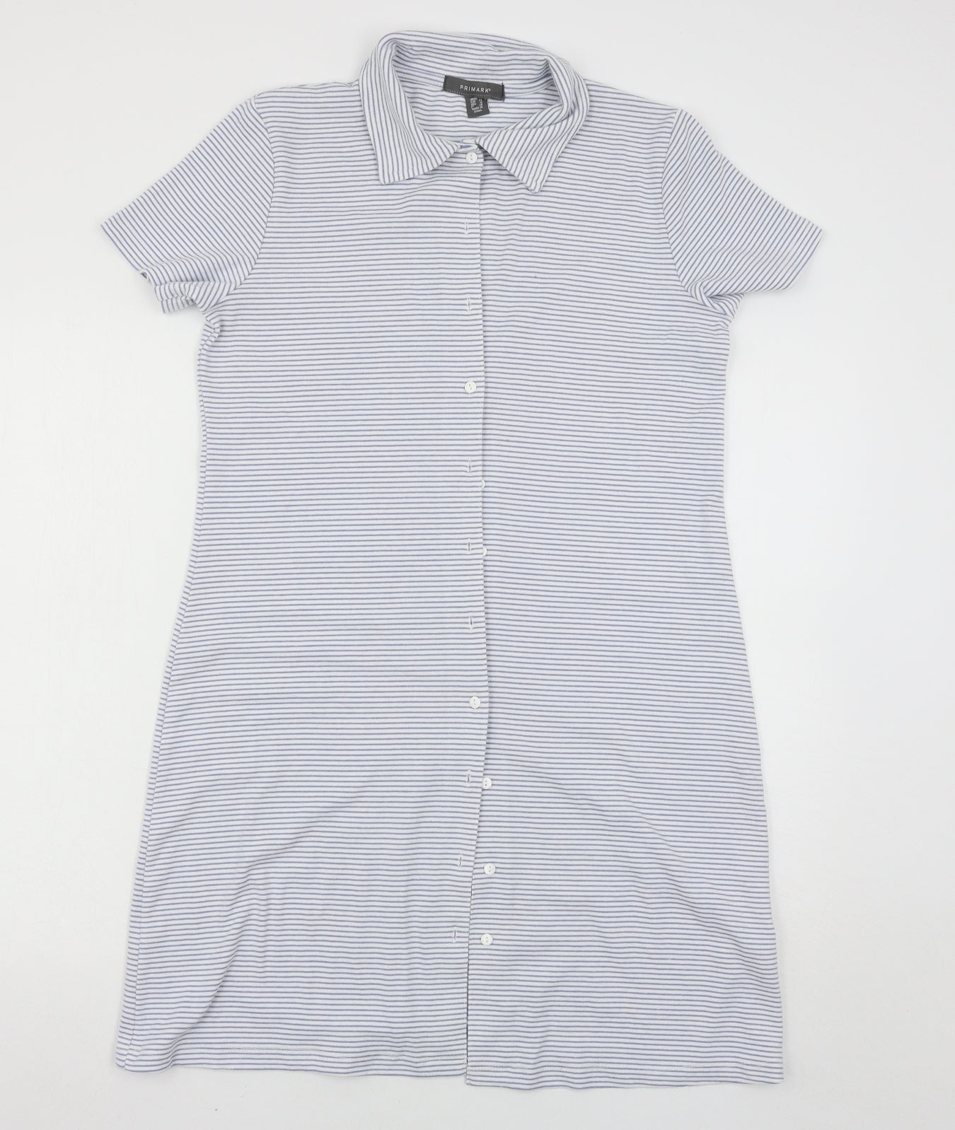 Primark Womens Blue Striped  Shirt Dress  Size 14