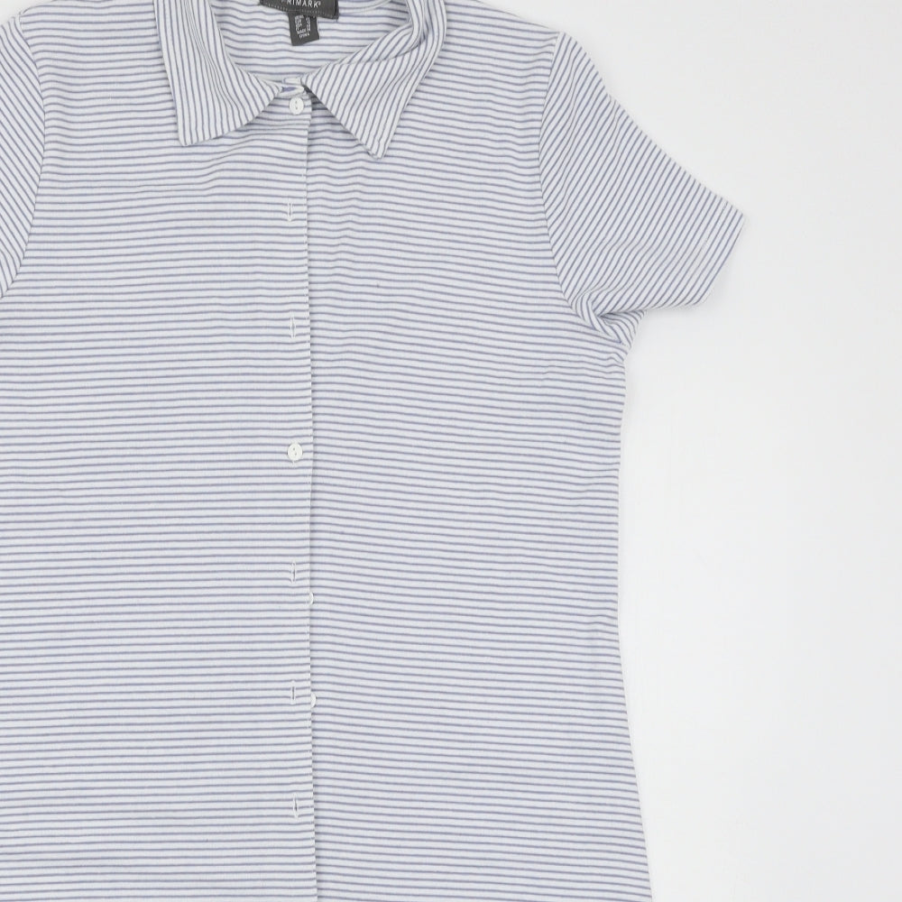 Primark Womens Blue Striped  Shirt Dress  Size 14