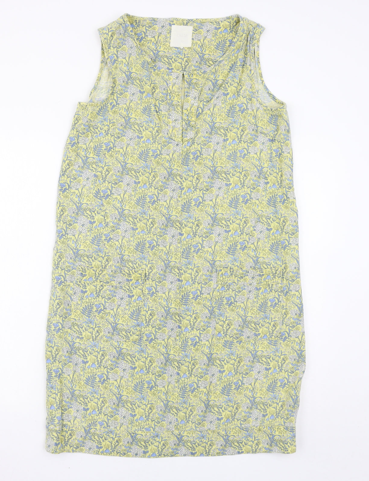 NEXT Womens Yellow Floral  Tank Dress  Size 12