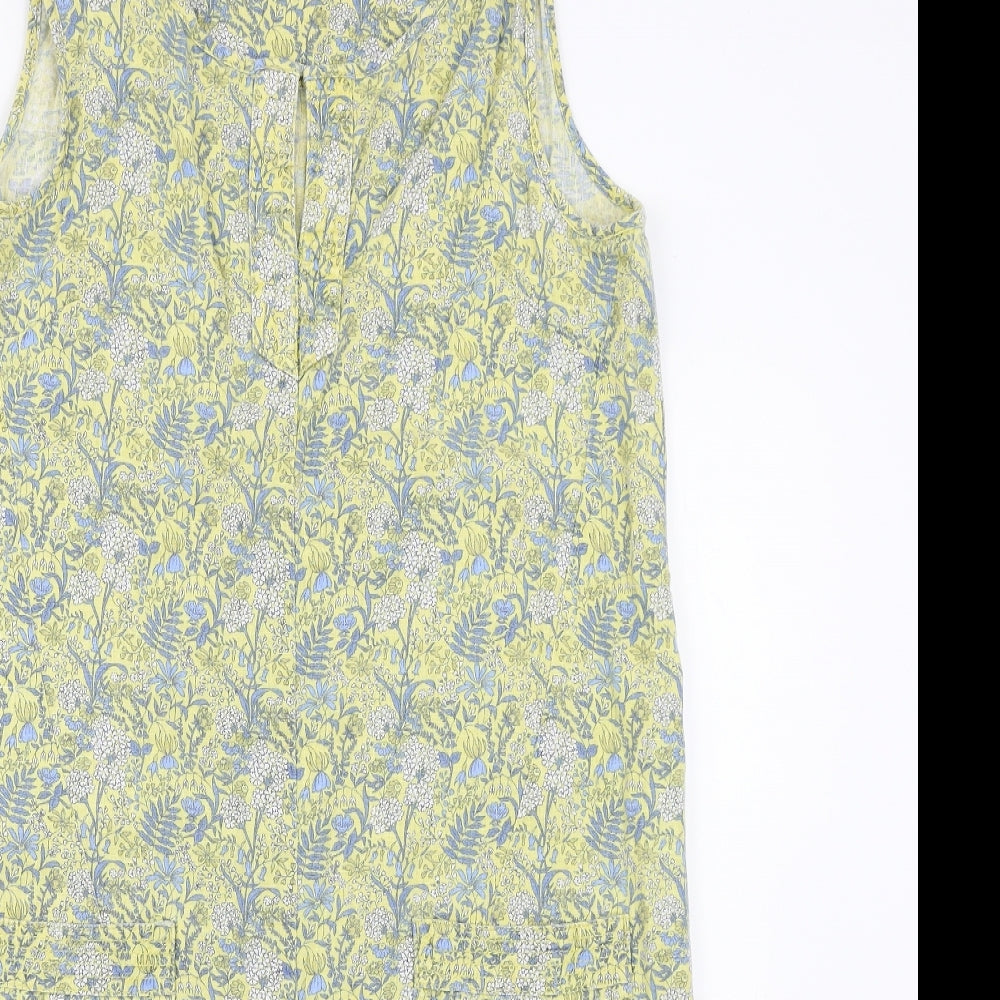 NEXT Womens Yellow Floral  Tank Dress  Size 12