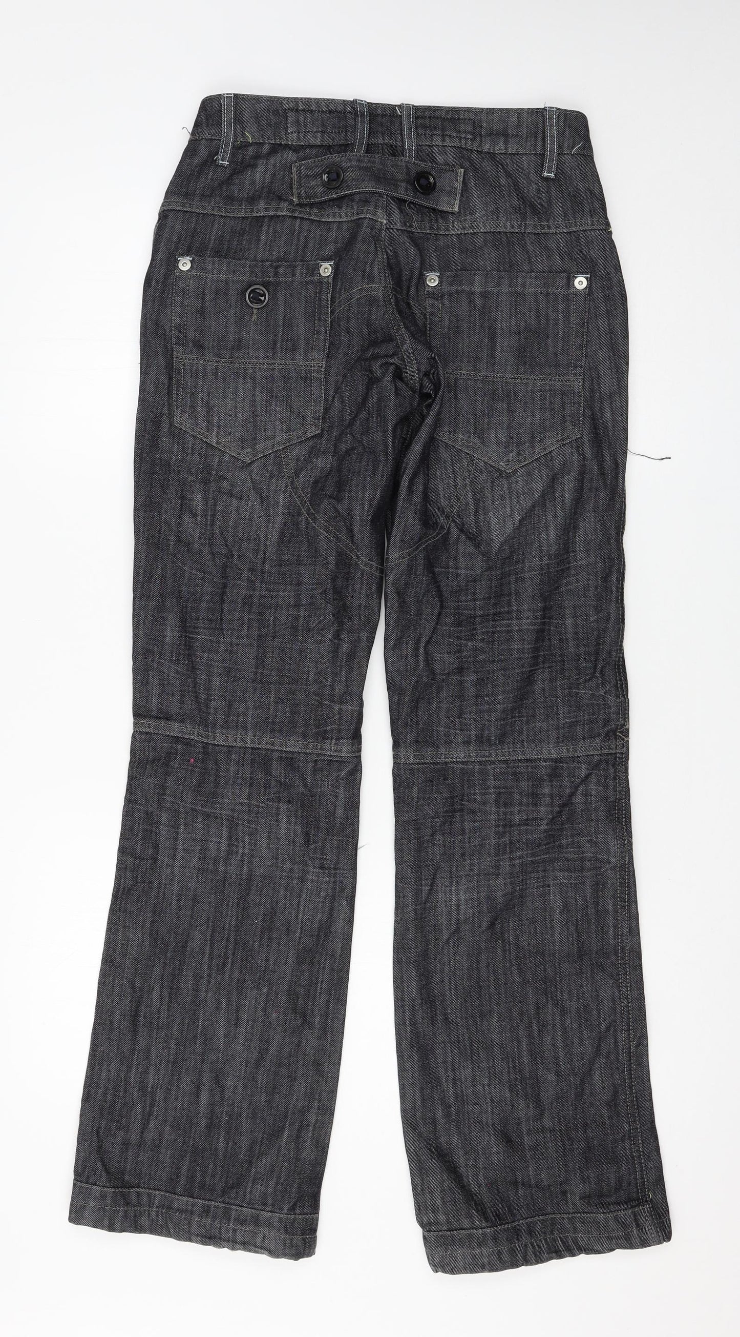 Denim & Co. Womens Black   Straight Jeans Size 28 L32 in