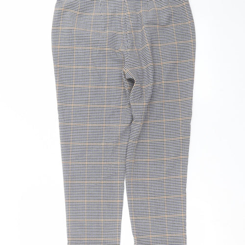 Marks and Spencer Womens Blue Check  Trousers  Size 10 L25 in