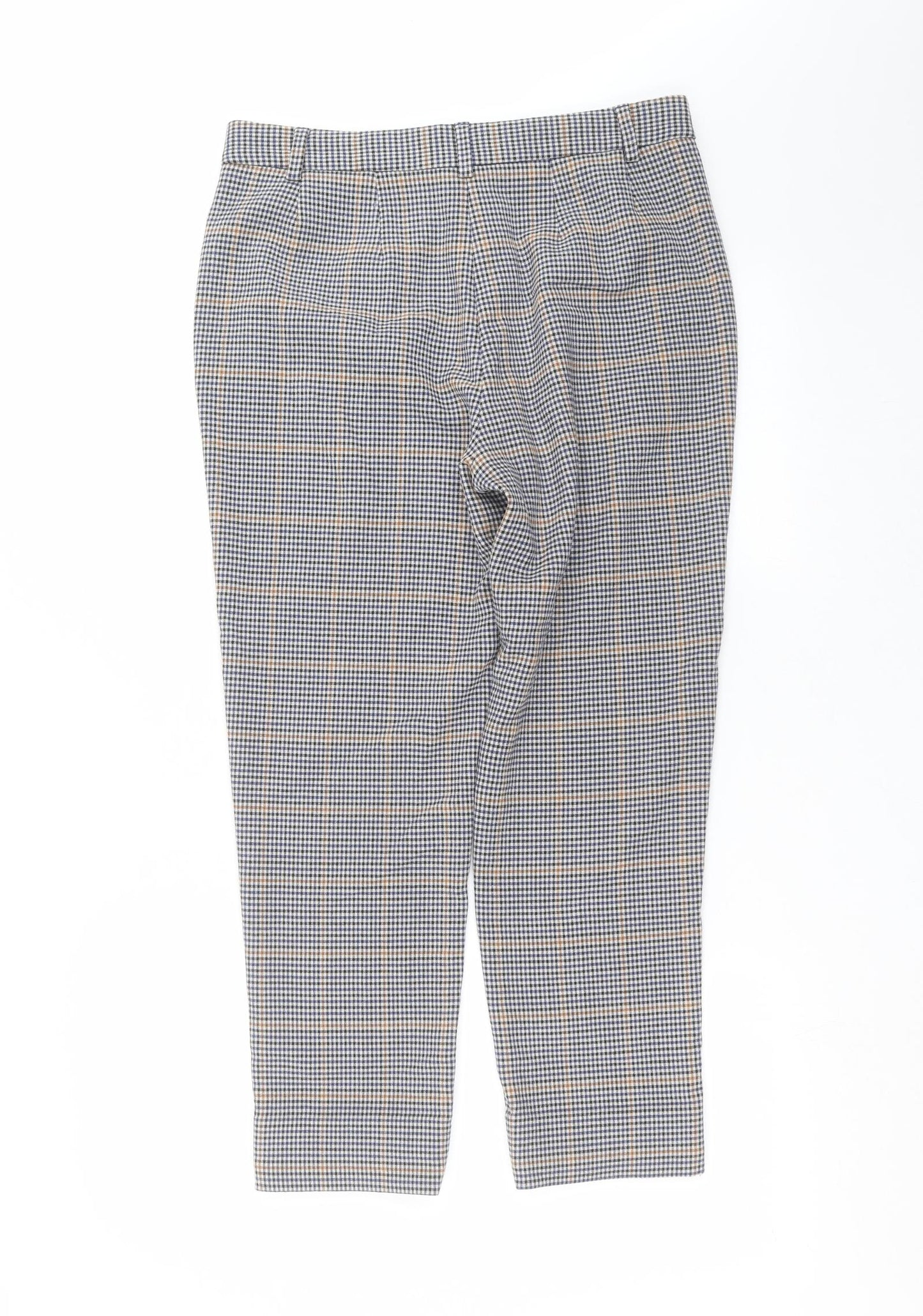 Marks and Spencer Womens Blue Check  Trousers  Size 10 L25 in