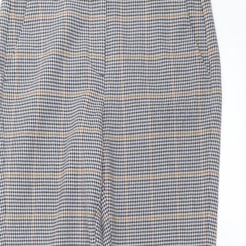 Marks and Spencer Womens Blue Check  Trousers  Size 10 L25 in