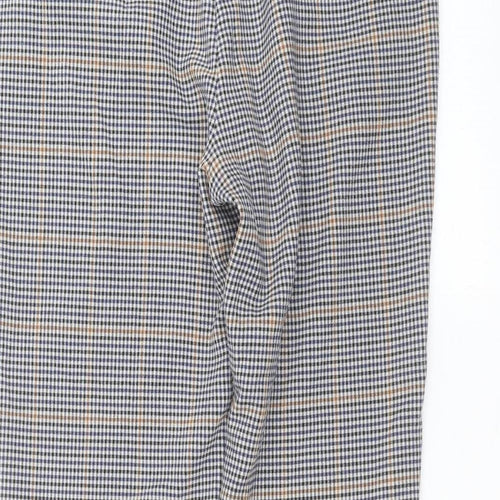 Marks and Spencer Womens Blue Check  Trousers  Size 10 L25 in