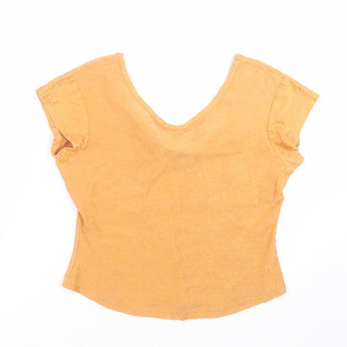 Bitte kai rand Womens Orange Floral  Basic T-Shirt Size L