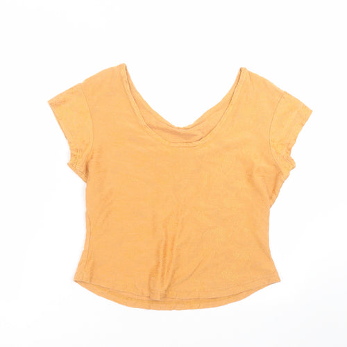 Bitte kai rand Womens Orange Floral  Basic T-Shirt Size L