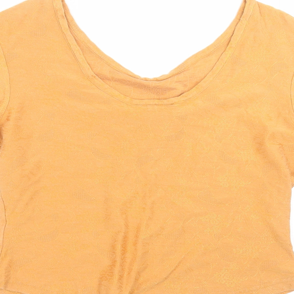 Bitte kai rand Womens Orange Floral  Basic T-Shirt Size L