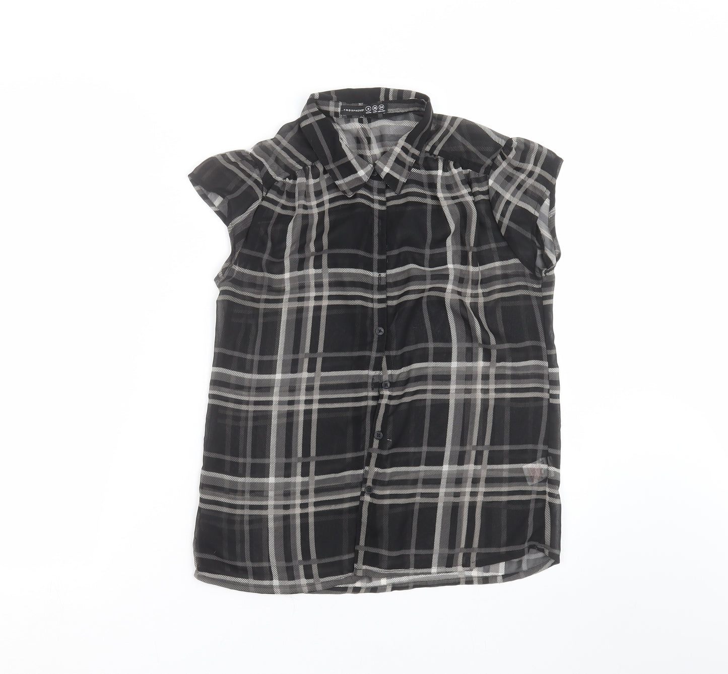 Primark Womens Black Check  Basic Blouse Size 8