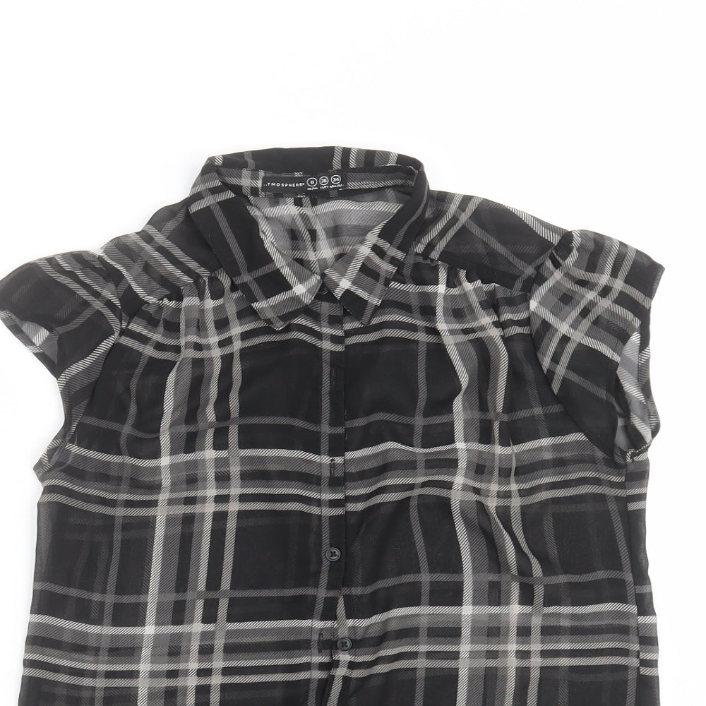 Primark Womens Black Check  Basic Blouse Size 8