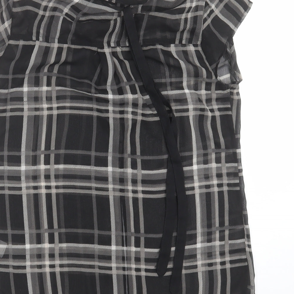 Primark Womens Black Check  Basic Blouse Size 8