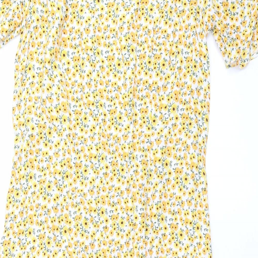 TU Womens Yellow Floral  Maxi  Size 14