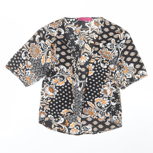 Boohoo Womens Black Floral  Cardigan Jumper Size S